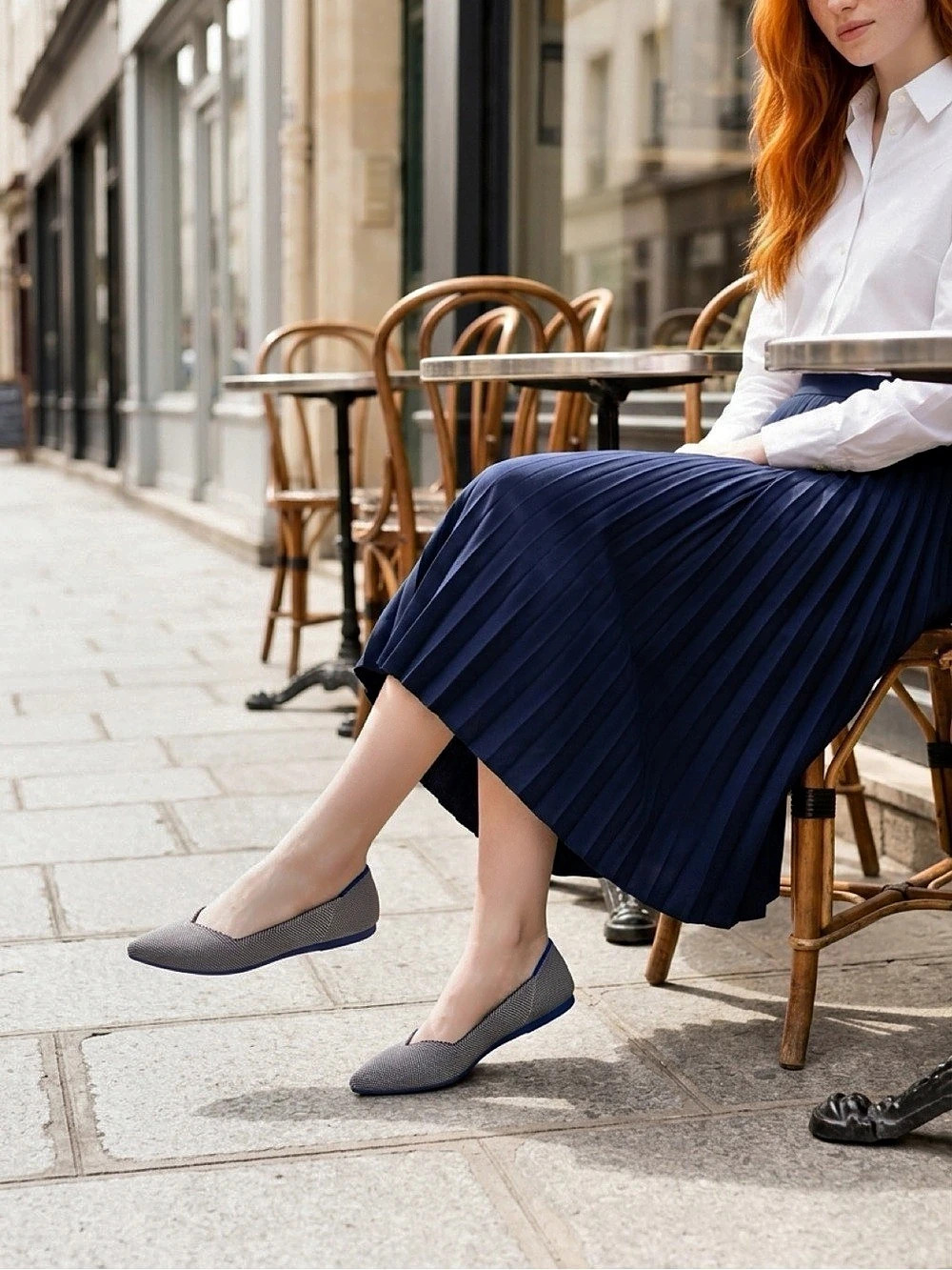 Rothy's The Point Pointed Toe Flats in Gray